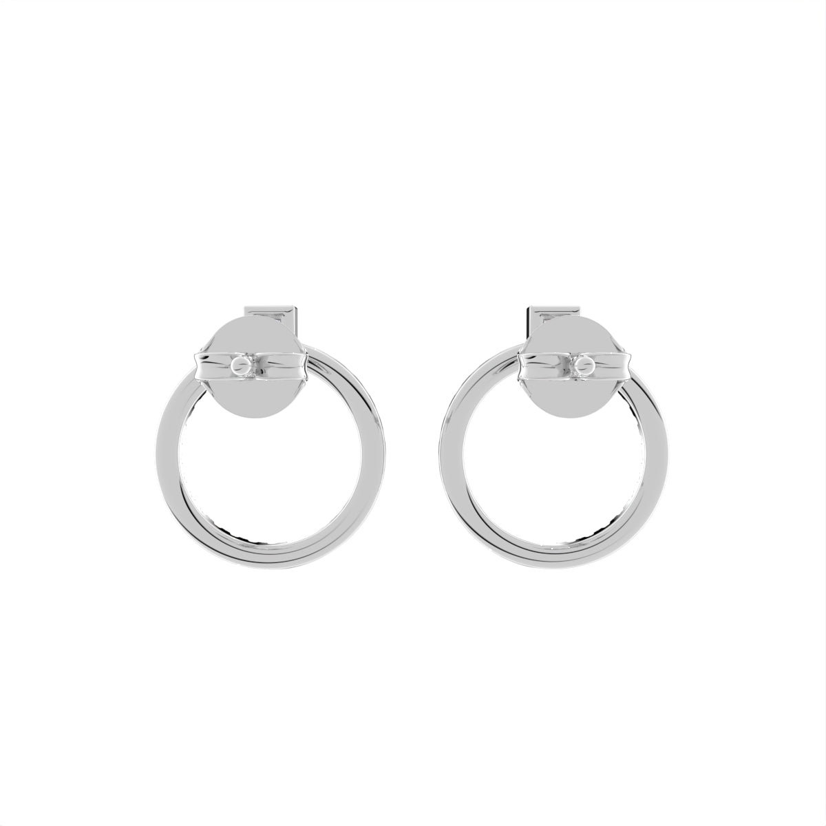 18K Round Diamond Hoop Earrings — BACK