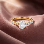 18K Solitaire Oval Diamond Engagement Ring — AI cloth, in-house