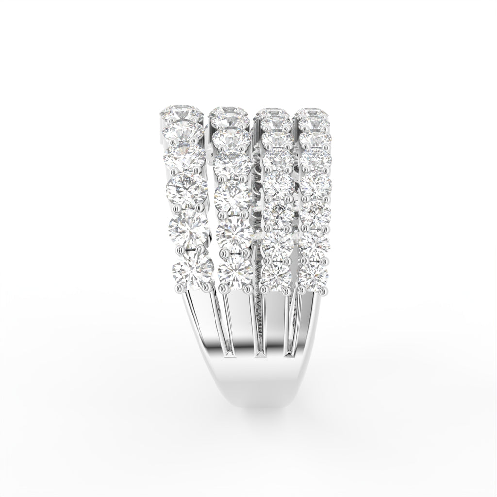 18K Round Diamond Statement Ring — SIDE