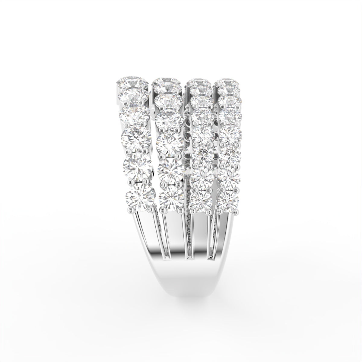 18K Round Diamond Statement Ring — SIDE