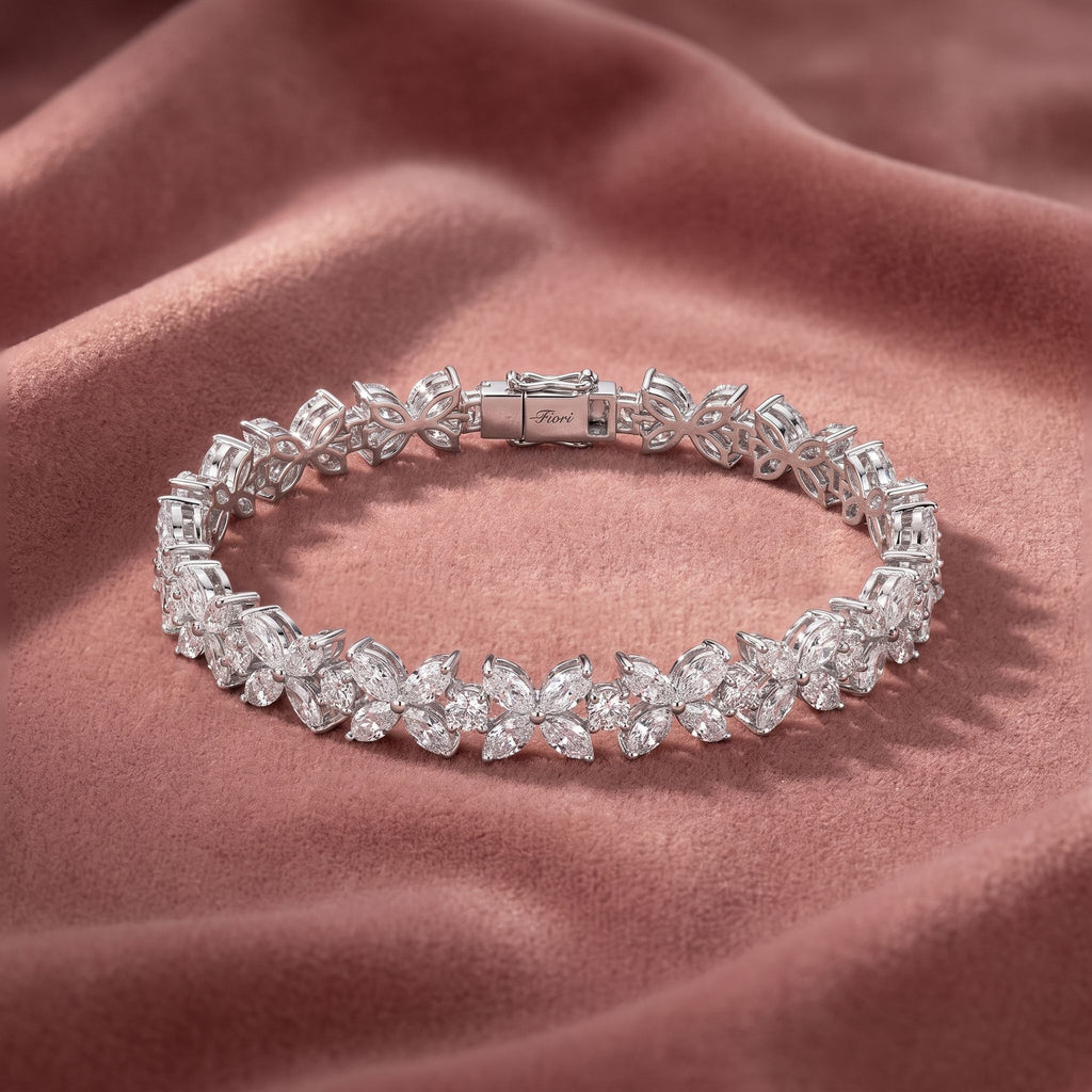 14K Marquise Diamond Bracelet — AI cloth, in-house