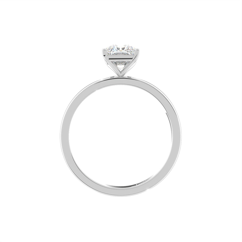 18K Solitaire Emerald Diamond Engagement Ring — SIDE