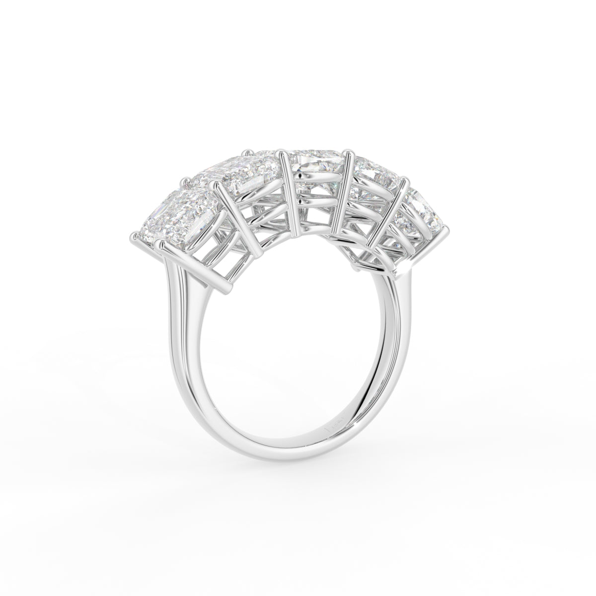 18K White Gold Eternity Ashoka Diamond Ring — 3D VIEW