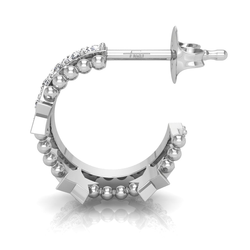 18K Crescent Moon and Stars Diamond Earrings — SIDE VIEW