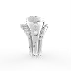 Sterling Silver Heart Diamond Ring — 3D / RIGHT