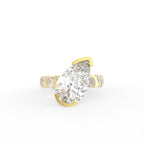 Sterling Silver Pear Diamond Ring — TOP