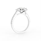 vimg:FJ4399|vimg:FJSTWG00082|18K White Gold Halo Pear Diamond Ring — 3D VIEW