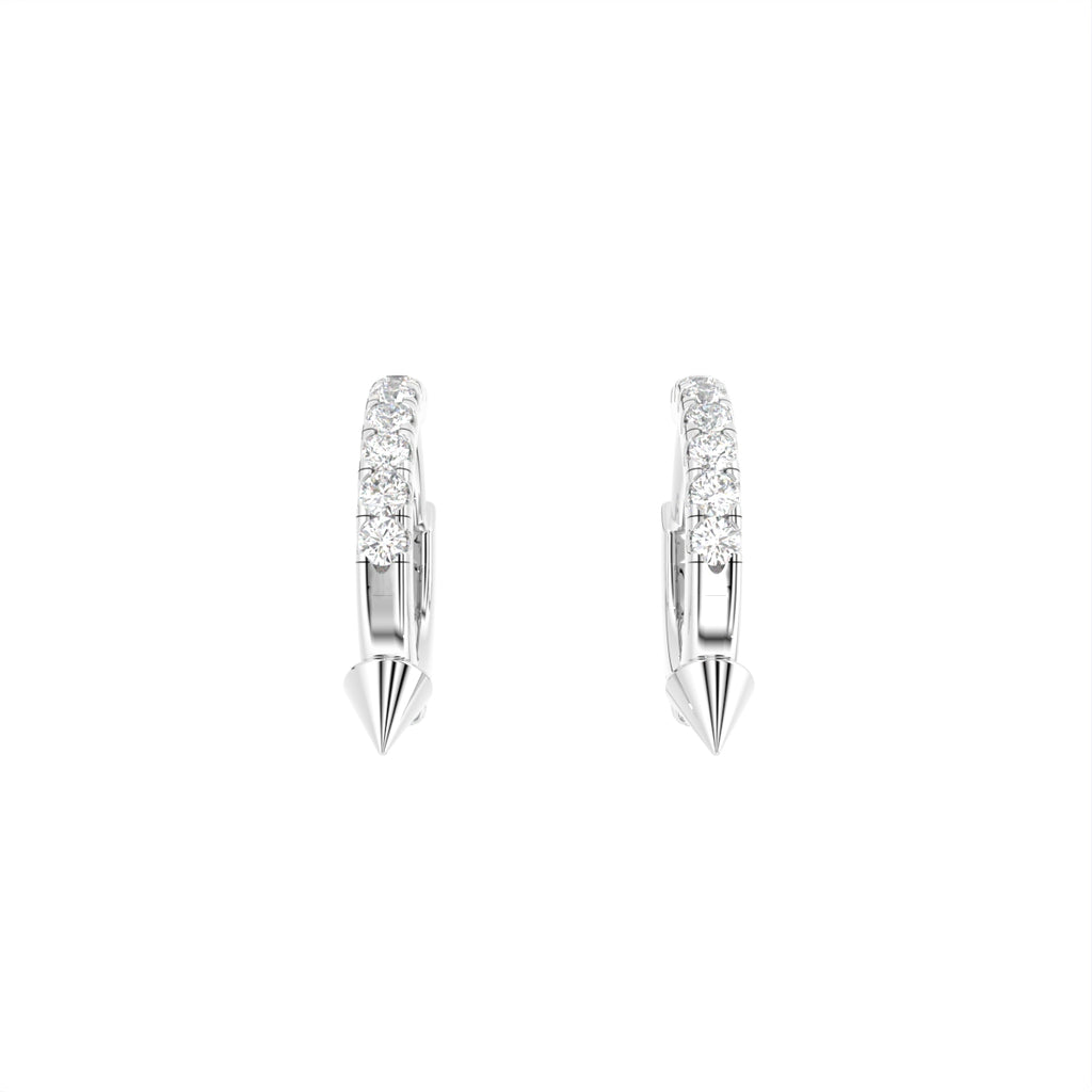 18K Hoop Diamond Earrings — TOP