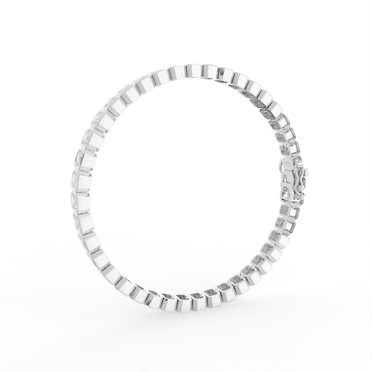 18K Yellow Gold Emerald Diamond Tennis Bracelet — 3D VIEW