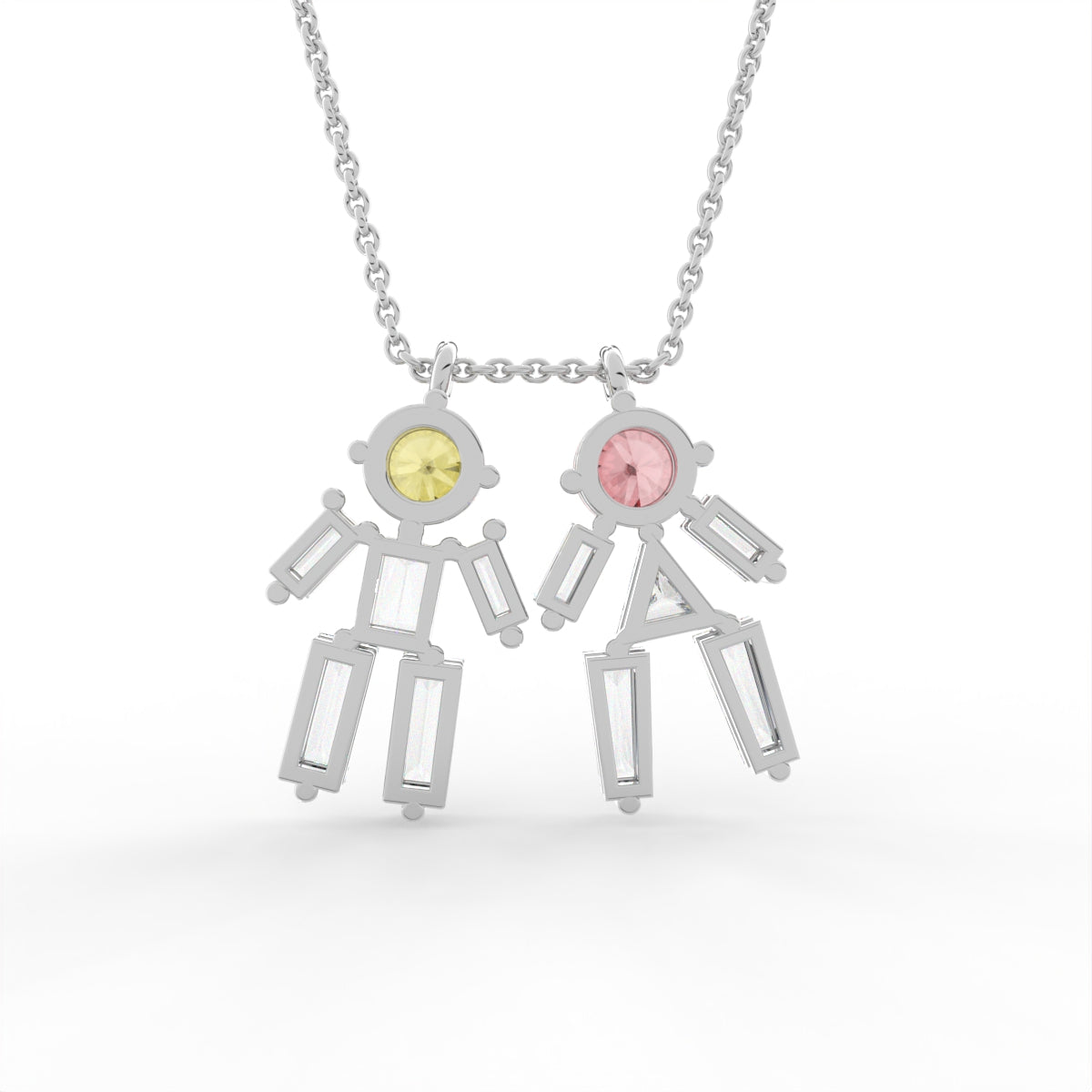 Sterling Silver Diamond Pendant — 3D / RIGHT