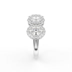 18K Halo Oval Diamond Ring — SIDE