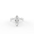 18K Yellow Gold Solitaire Marquise Diamond Ring — TOP