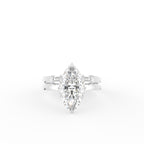 18K Yellow Gold Solitaire Marquise Diamond Ring — TOP