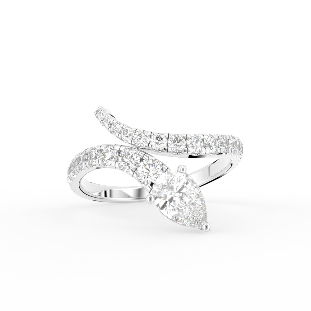 18K Pear Diamond Ring