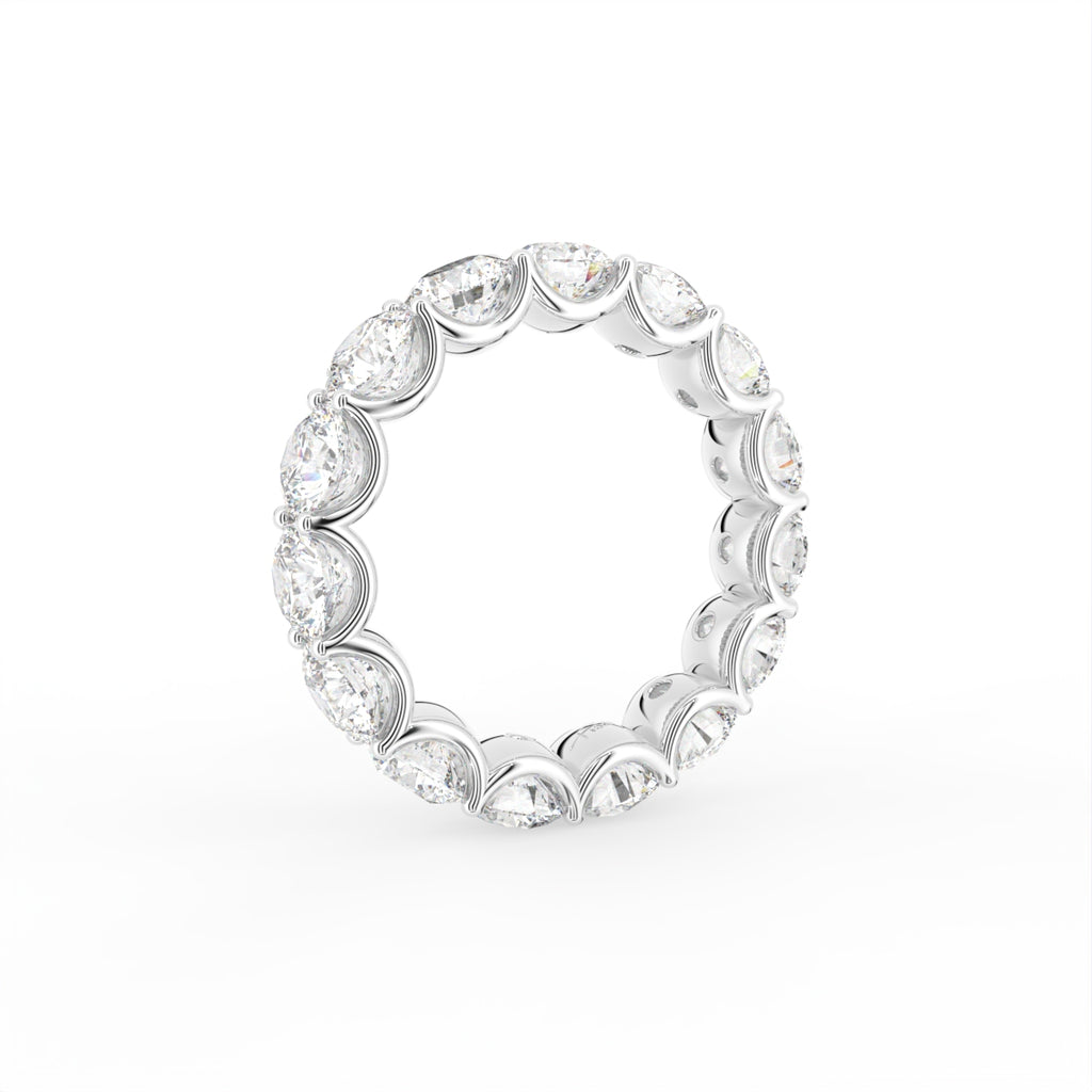 14K White Gold Eternity Round Diamond Ring — 3D VIEW