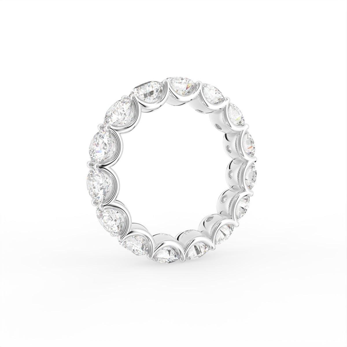 14K White Gold Eternity Round Diamond Ring — 3D VIEW