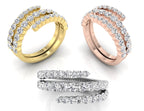 18K Spiral Pave Diamond Ring — 3 COLOR