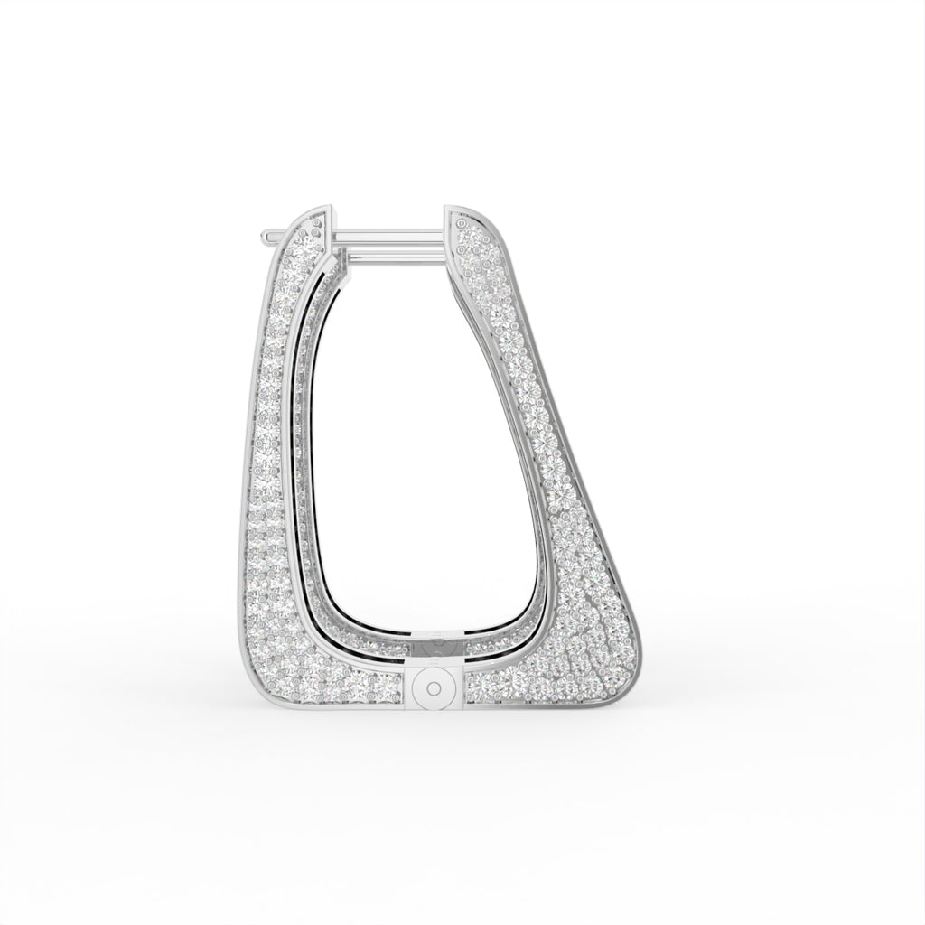 Sterling Silver Diamond Earrings — FRONT/BACK