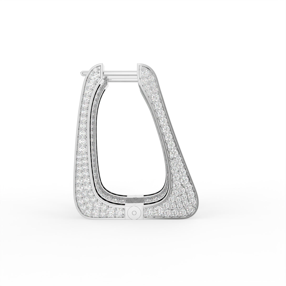 Sterling Silver Diamond Earrings — FRONT/BACK
