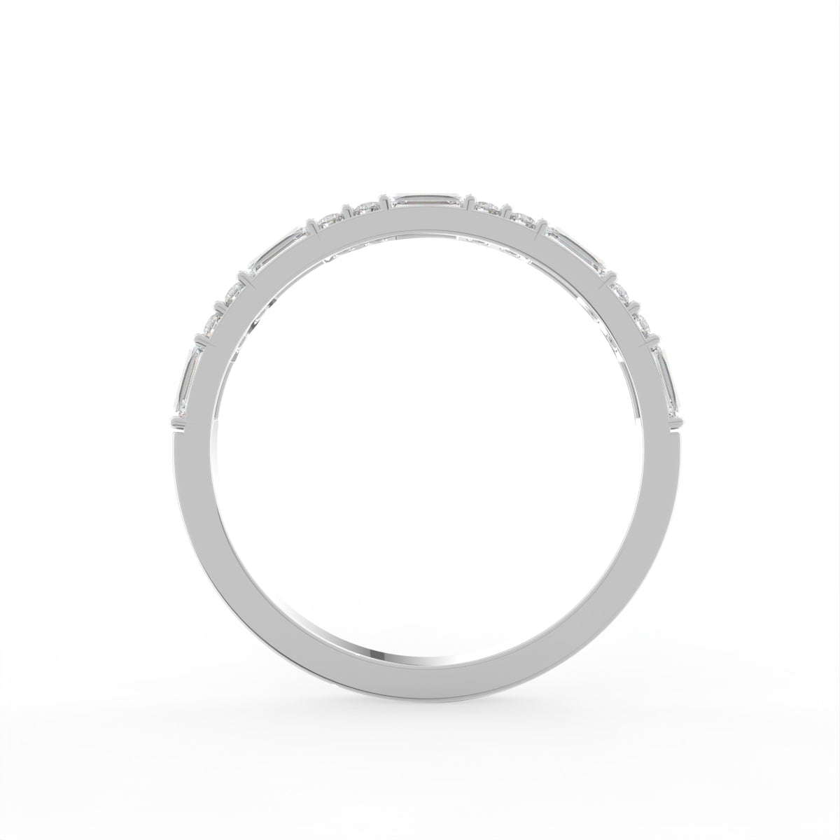 Sterling Silver Diamond Ring — FRONT/BACK