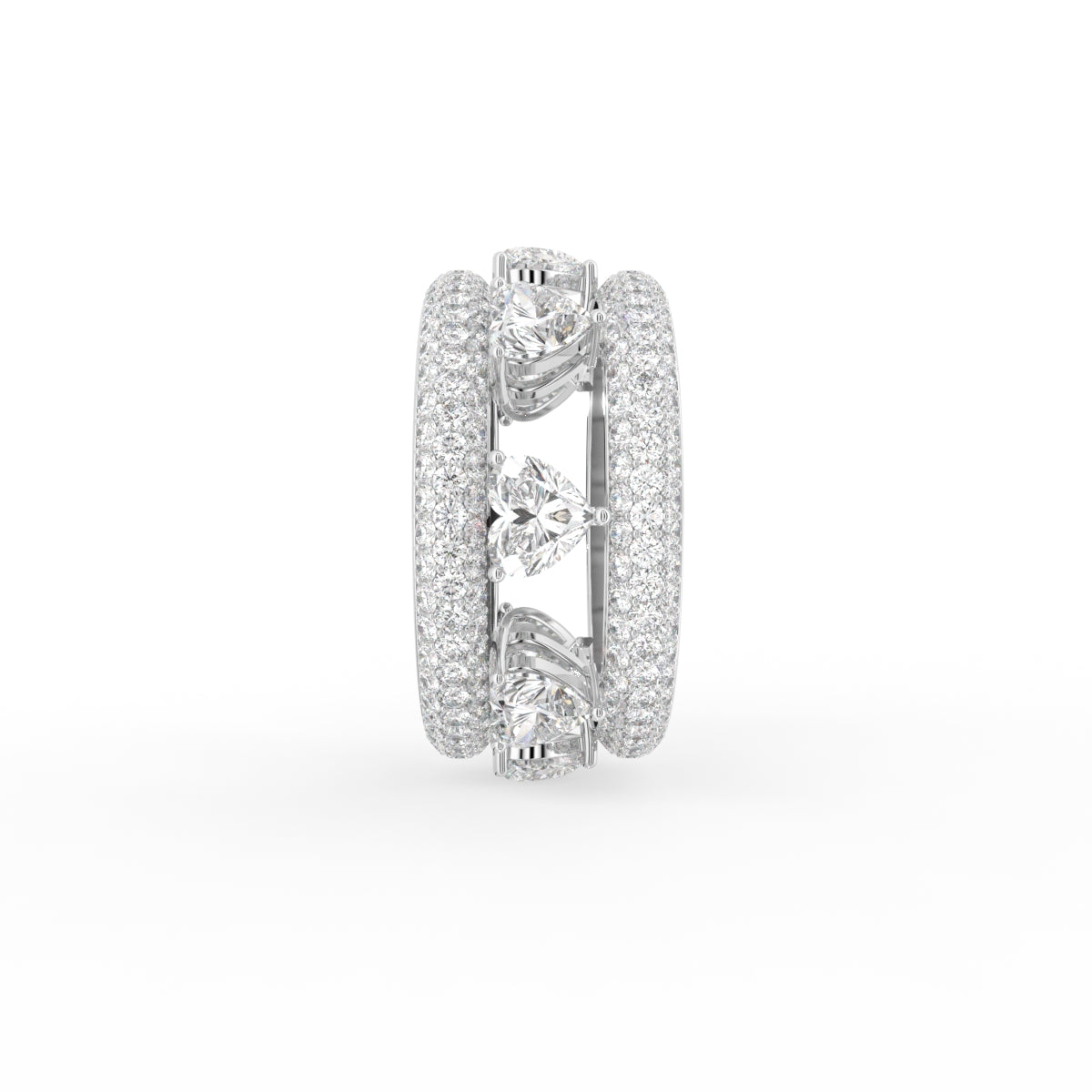 18K Openwork Pave Diamond Ring — SIDE