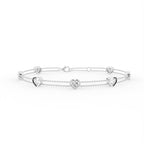 14K Yellow Gold Heart Diamond Bracelet — TOP