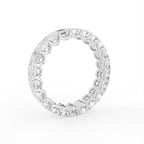14K White Gold Emerald Diamond Full Eternity Ring — 3D VIEW