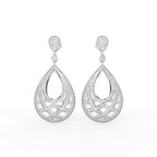18K Drop Teardrop Diamond Earrings — TOP