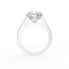 18K Halo Cushion Cut Diamond Engagement Ring — FRONT