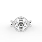 18K Halo Round Diamond Engagement Ring — TOP