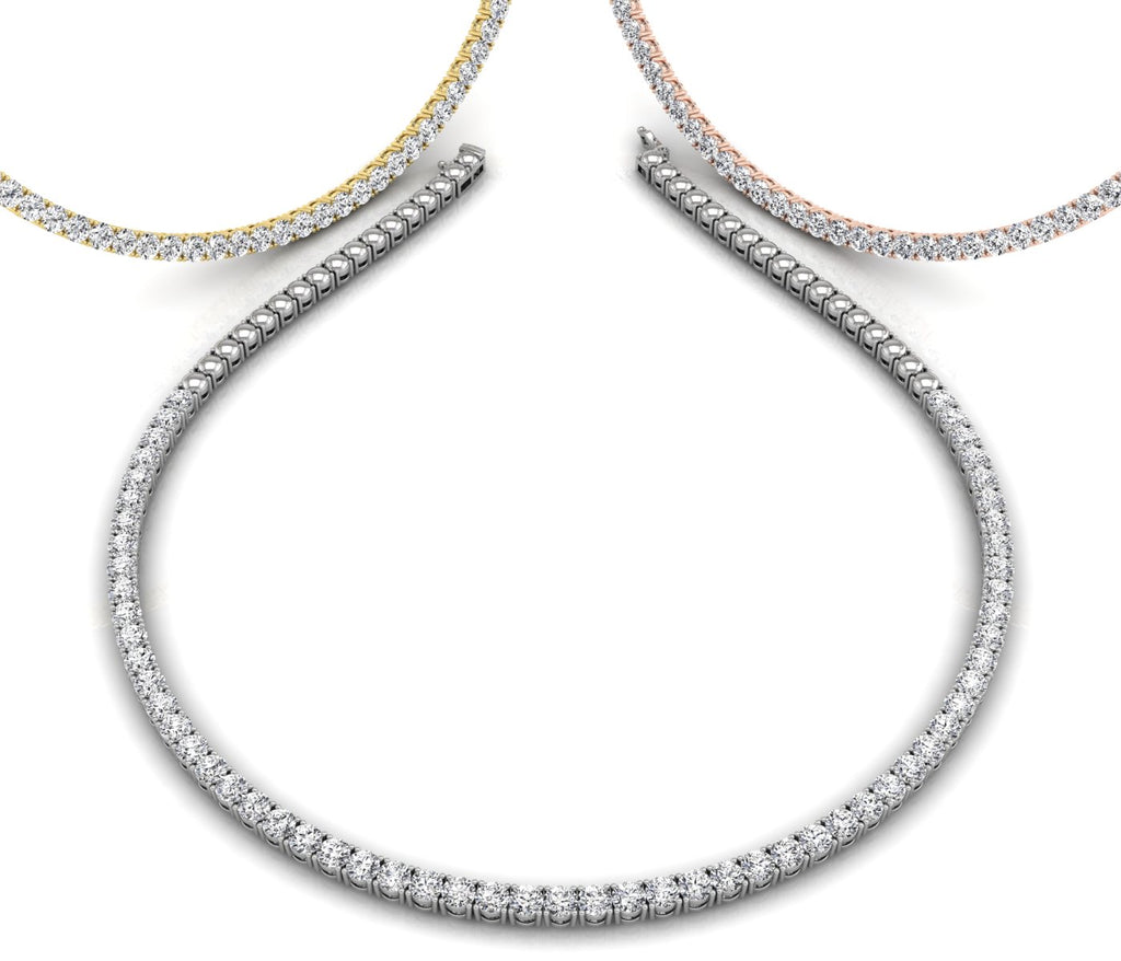 18K Layered Teardrop Diamond Necklace — 3 COLOR
