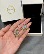 18K White & Yellow Multi Shpaed Diamond Earrings 6.04ct — IMAGE URL