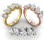 18K Pear Cluster Diamond Ring — 3 COLOR