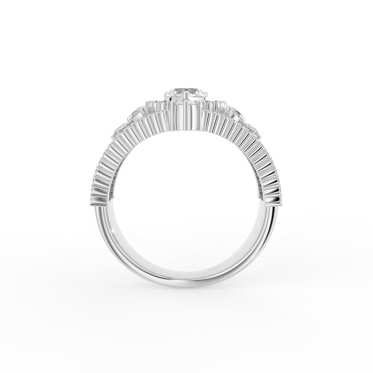 18K Bespoke Openwork Diamond Ring — FRONT