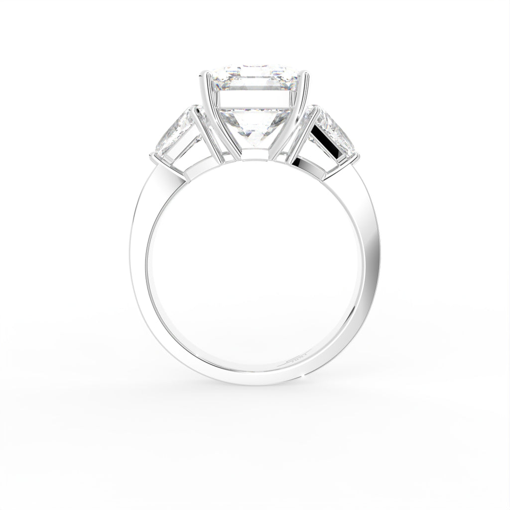 18K Trilogy Radiant-Cut Diamond Ring — FRONT
