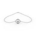 18K Gold Round Bezel Diamond Bracelet — TOP