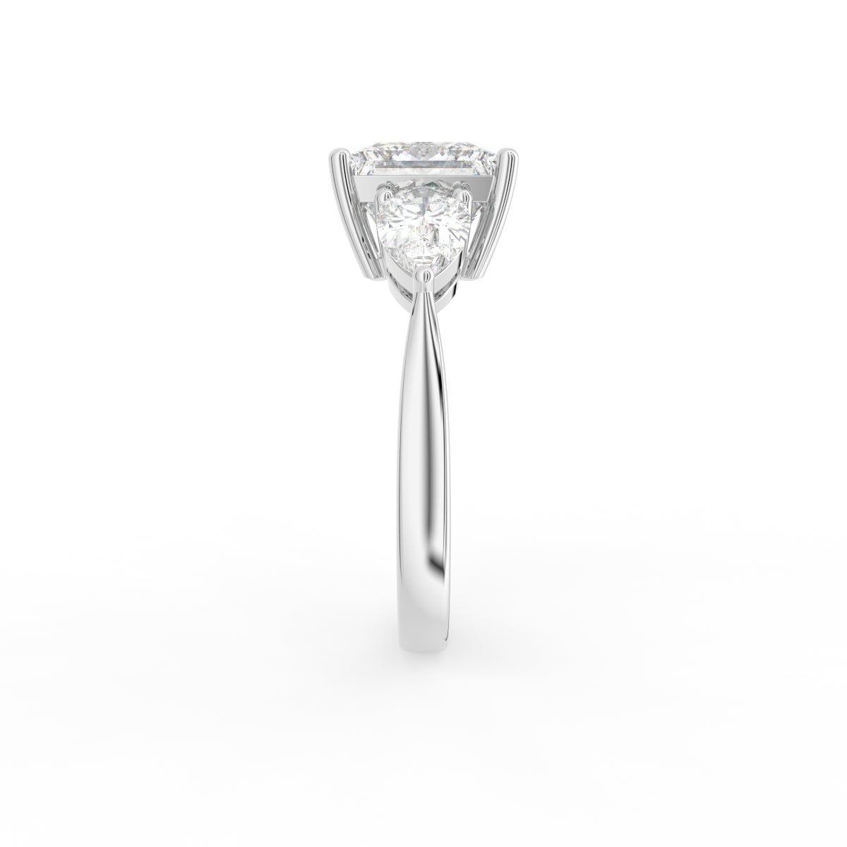18K Trilogy Diamond Ring — SIDE
