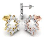14K White Gold Pear Diamond Earrings — 3 COLOR