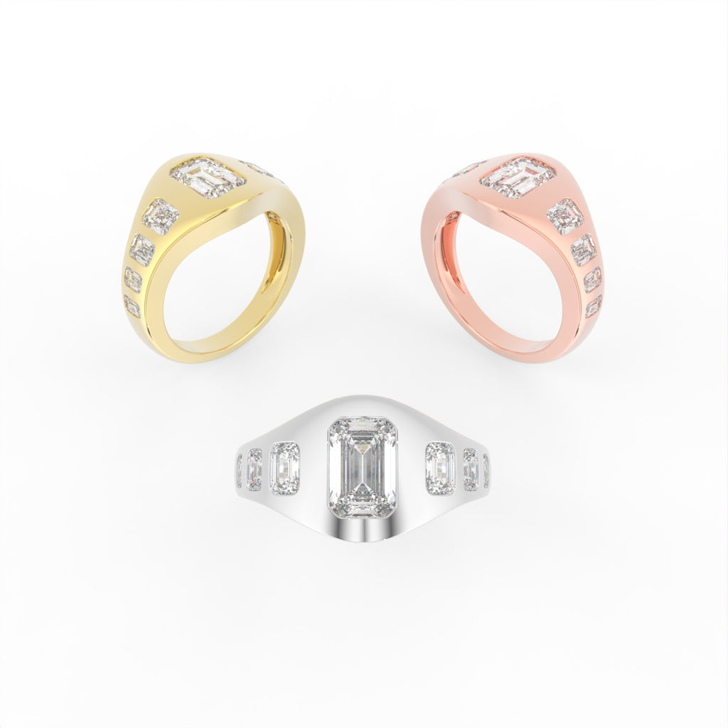 Sterling Silver Diamond Ring — 3 COLOR