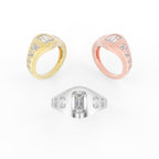 Sterling Silver Diamond Ring — 3 COLOR