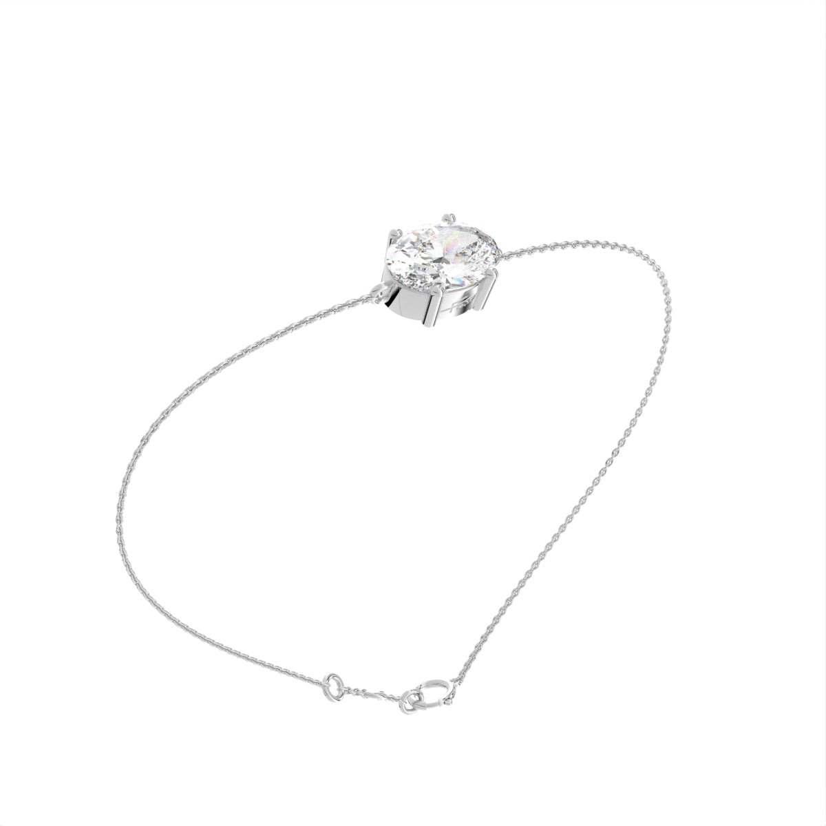 18K Gold Oval Diamond Bracelet — 3D VIEW
