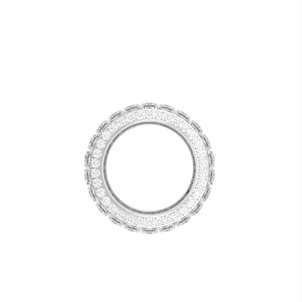 18K White Gold Eternity Round Diamond Ring — FRONT