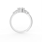 18K Solitaire Oval Diamond Engagement Ring — FRONT