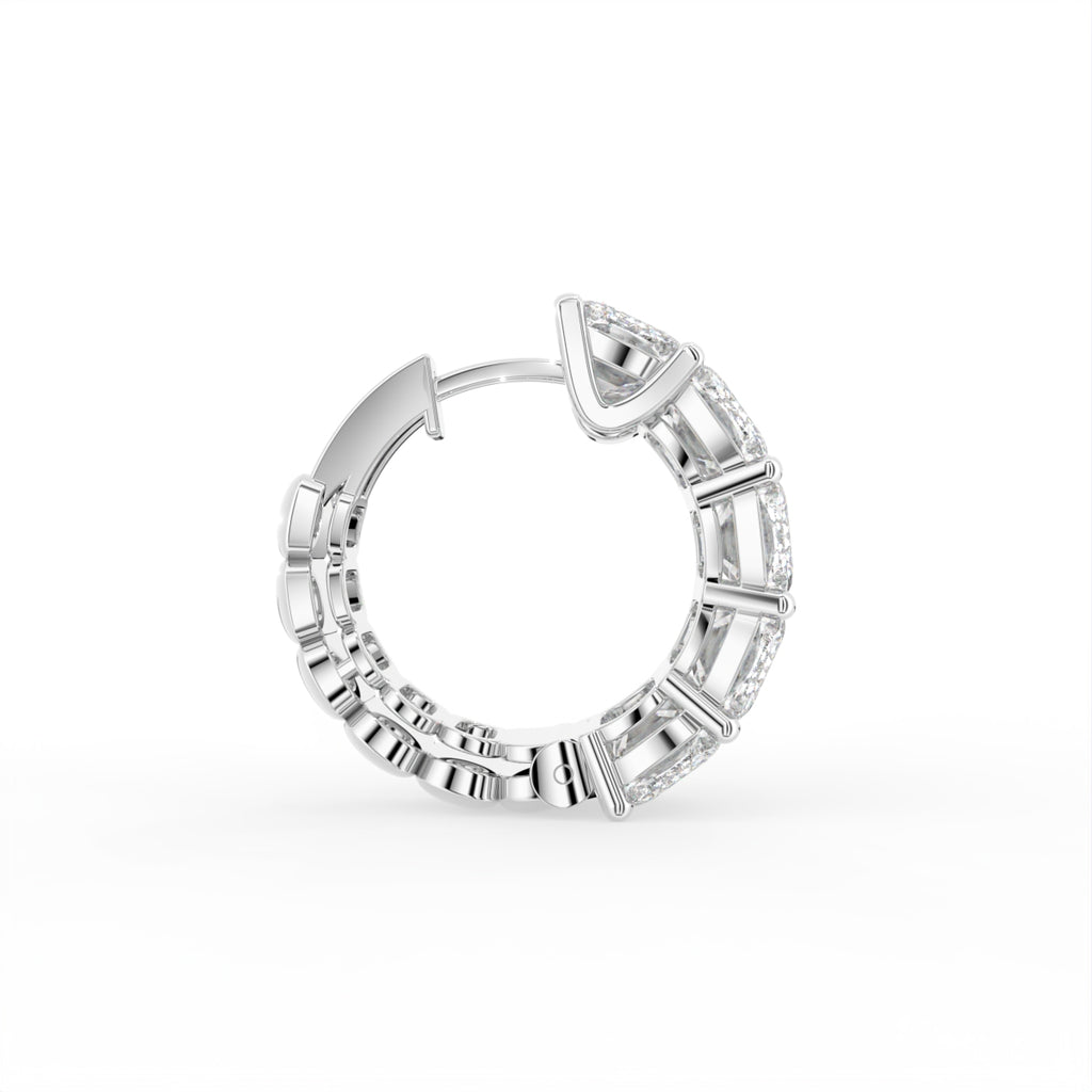 18K Ashoka Diamond Piercing Earrings — SIDE VIEW