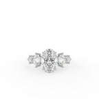 18K Solitaire Oval Diamond Engagement Ring — TOP