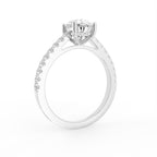 18K Solitaire Oval Diamond Engagement Ring — 3D VIEW