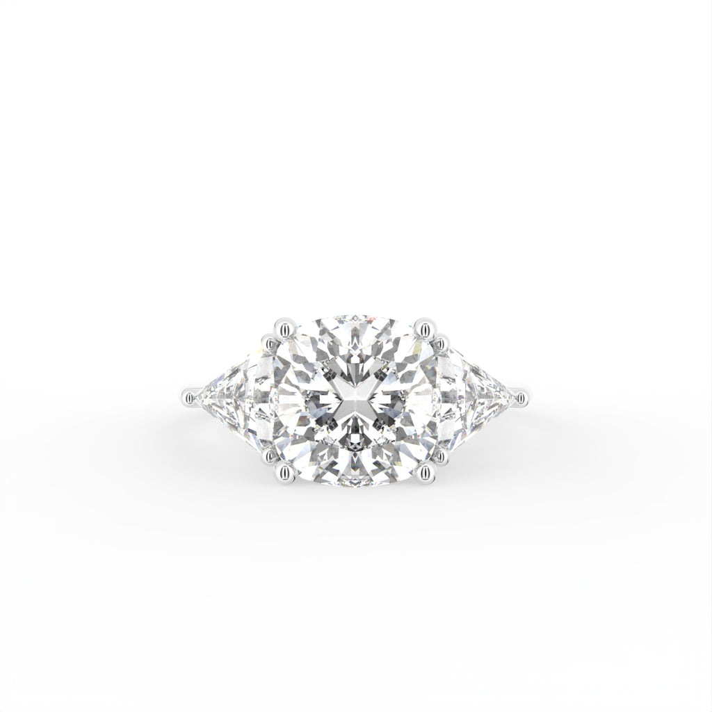 vimg:Z00309|18K Trilogy Cushion Diamond Ring — TOP