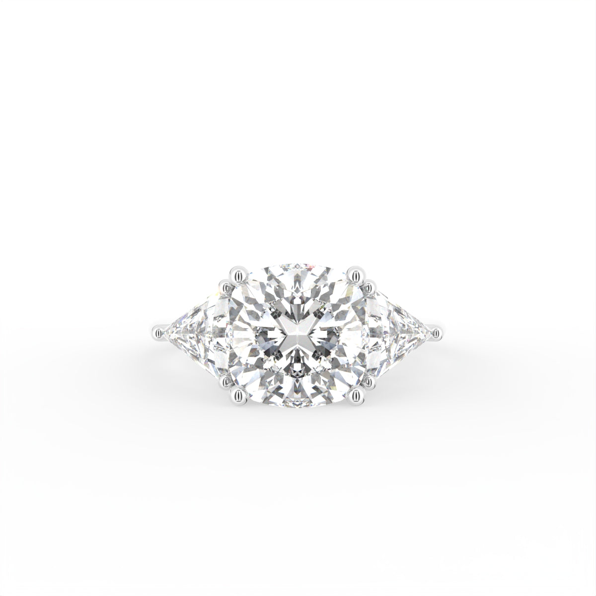 vimg:Z00309|18K Trilogy Cushion Diamond Ring — TOP