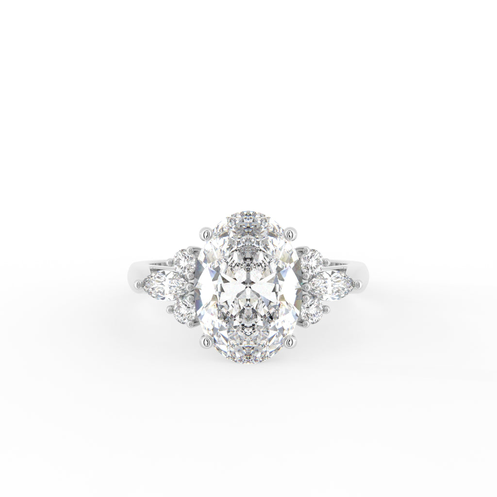 vimg:FJ6837|vimg:FJ6778|18K White Gold Solitaire Oval Diamond Engagement Ring — TOP