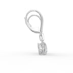 18K Round Solitaire Diamond Drop Earrings — SIDE VIEW